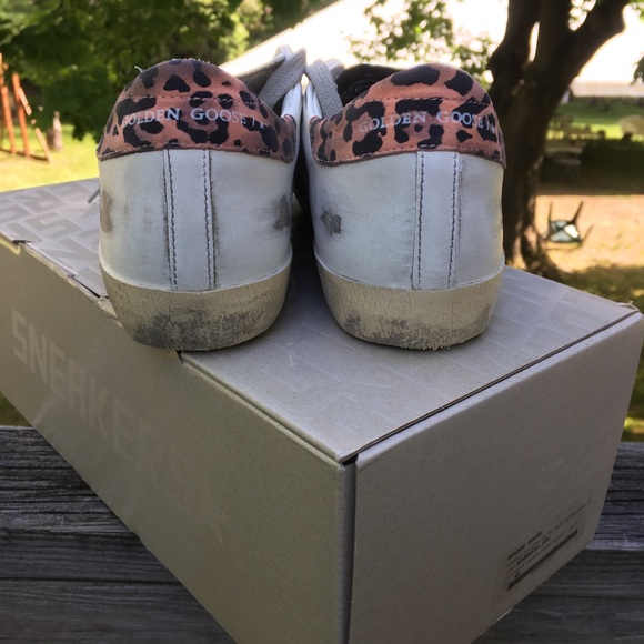 Golden Goose Superstar White/Gold/Leopard 38 NIB - Picture 3 of 10